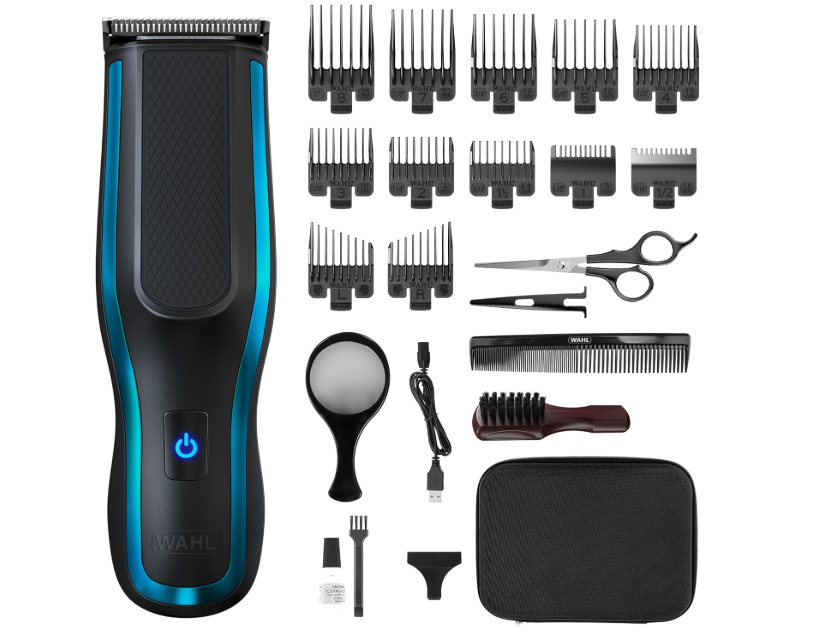 Wahl Self Clip 360 Clipper Kit Cordless Hair Clipper Black with 10 Attachment Combs