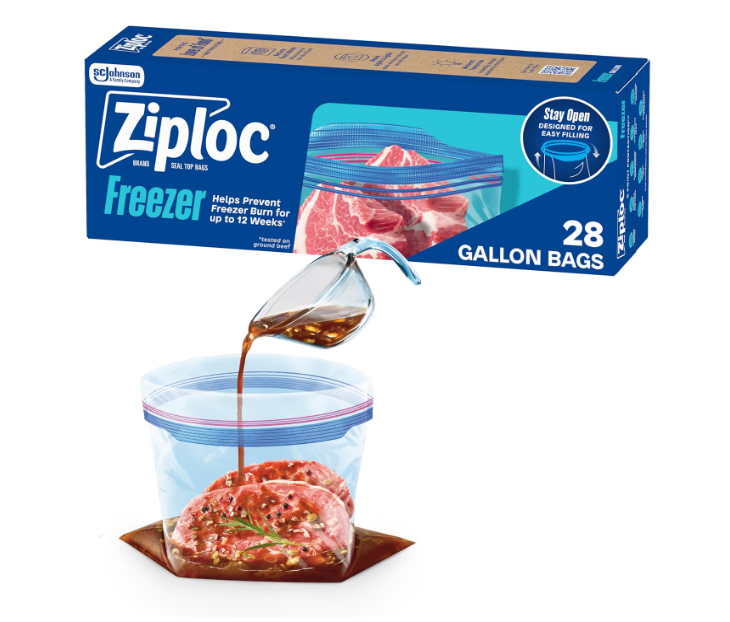 Ziploc Stay Open Design Gallon Freezer Bags 28ct