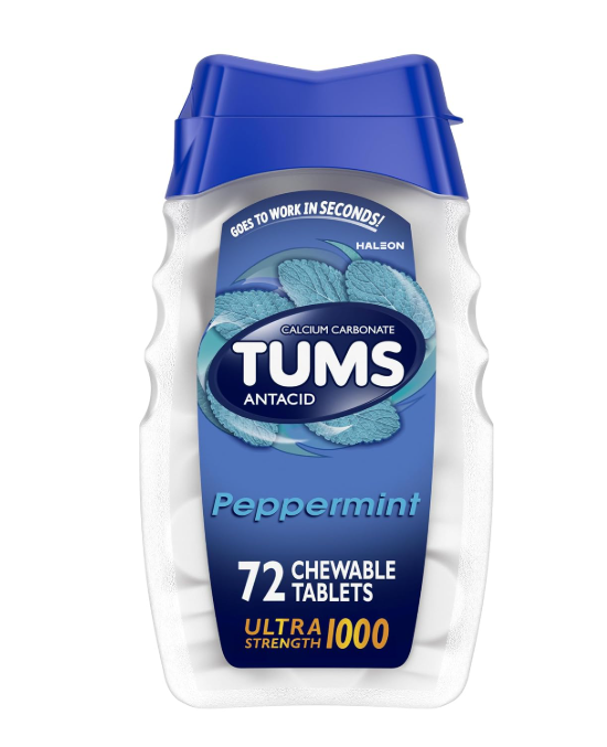 Tums Antacid Ultra Strength 1000 Peppermint 72 Chewable Tablets
