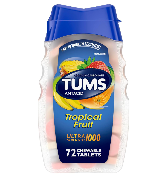 Tums Antacid Ultra Assorted Tropical Fruit 72 Chewable Tablets