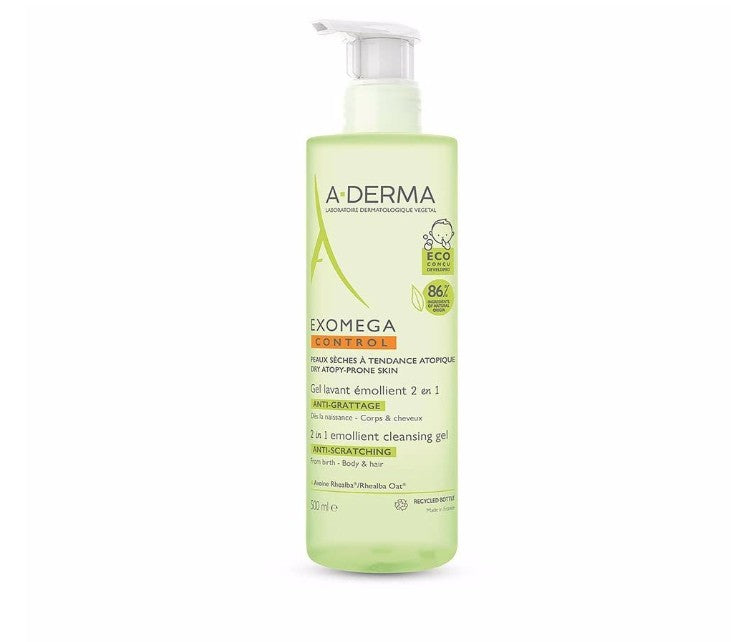 A-Derma Exomega Control 2-in-1 Emollient Cleansing Gel 500ml