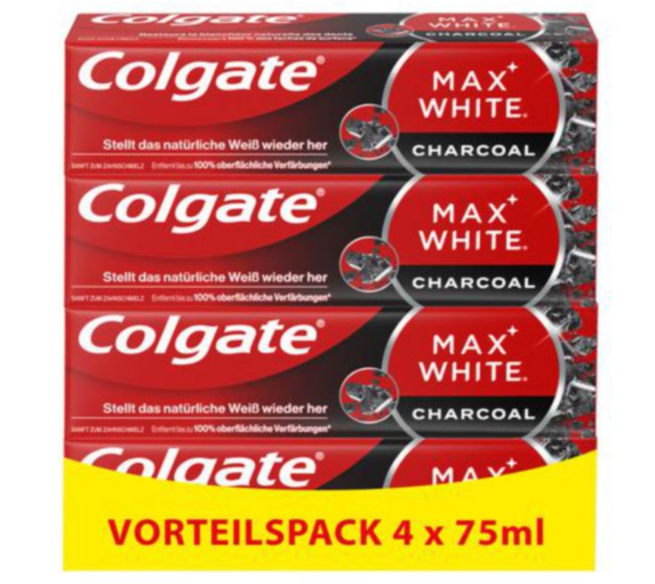 Colgate Max White Charcoal Toothpaste 75ml 4-Pack