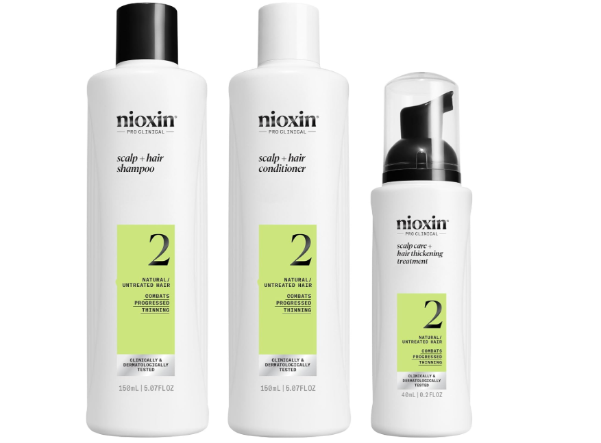Nioxin System 2 Trial Kit – 150ml Shampoo + 150ml Conditioner + 40ml Treatment