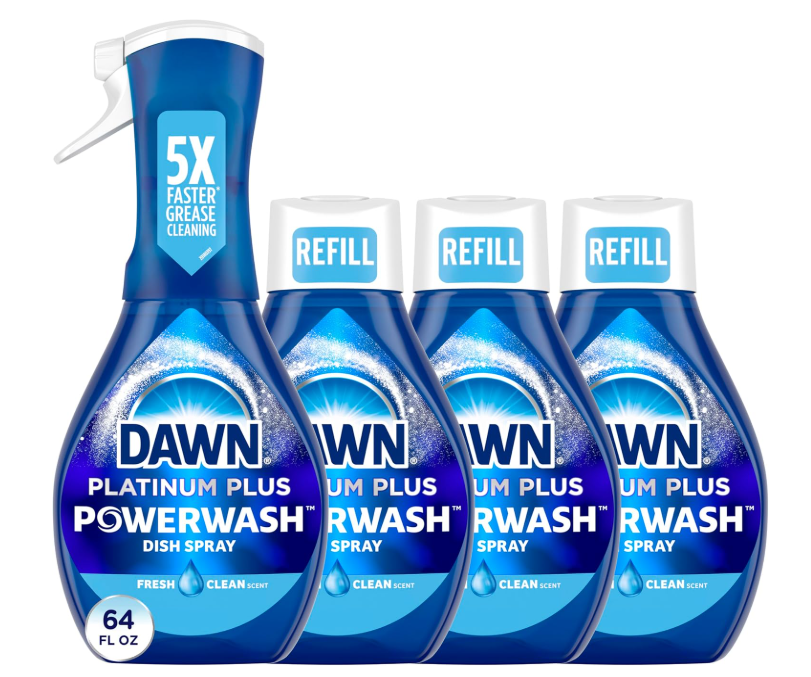 Dawn Platinum Plus Powerwash Dish Spray 64 fl oz w/ 3 Refills Bundle