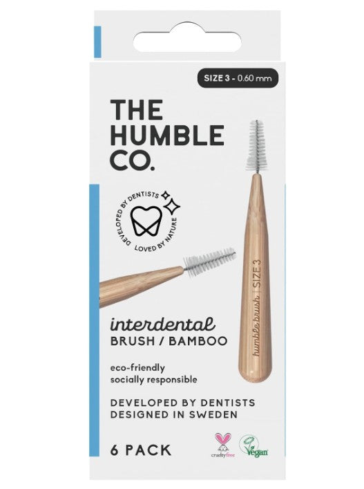 The Humble Co Bamboo Interdental Brush Size 3 Blue 6 Pack