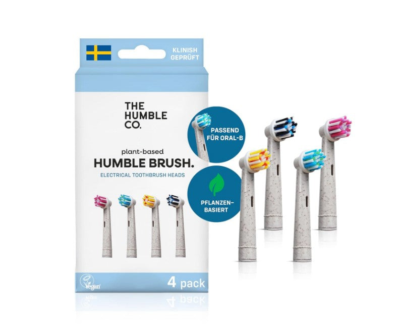 The Humble Co. Plant Based Replacement Toothbrush Heads Compatible with Oral-B 4 Pack