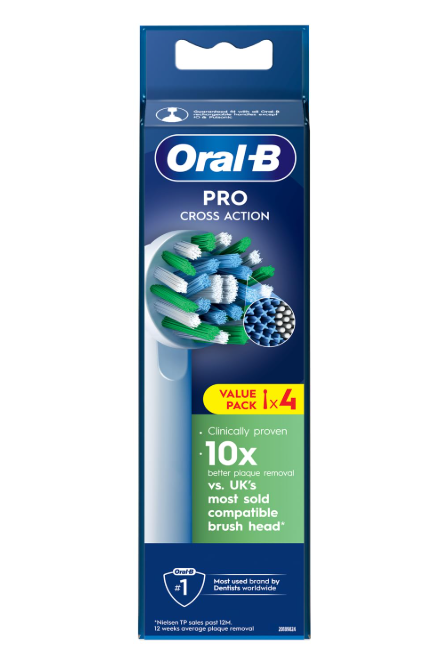 Oral-B Pro Cross Action Electric Toothbrush Heads 4 Pack