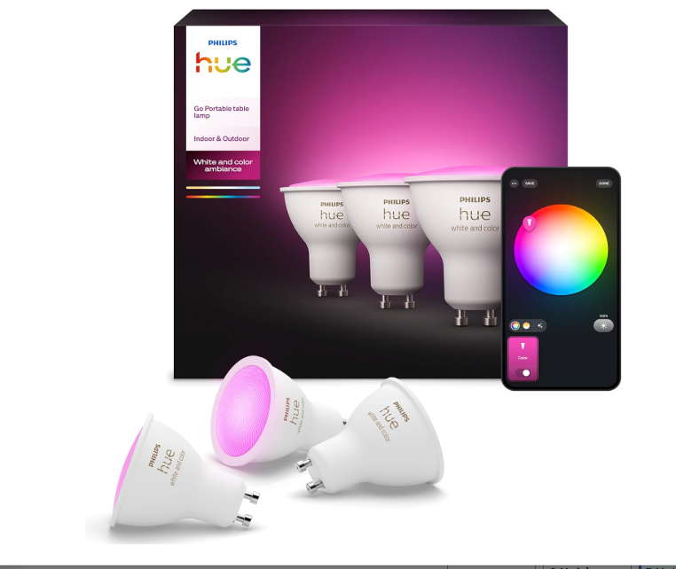 Philips Hue White & Color Ambiance GU10 LED Spot 3-Pack