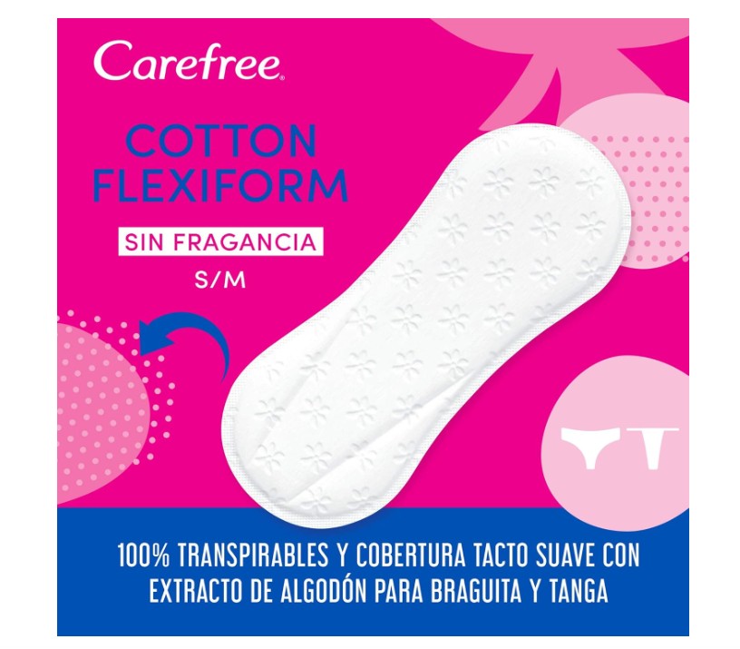 Carefree Panty Liners Flexiform White Sanitary Pads Pack of 56