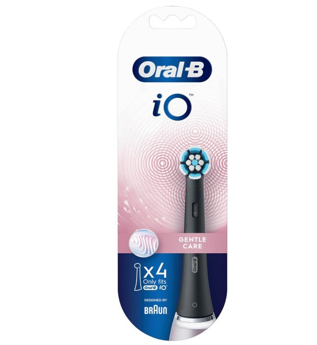Oral-B iO Gentle Care Toothbrush Heads, Black, 4pcs