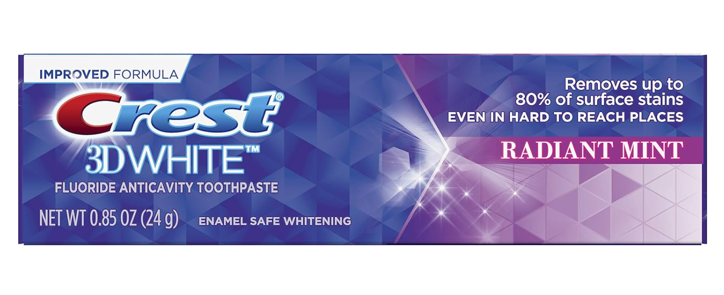 Crest 3D White Fluoride Anticavity Toothpaste Radiant Mint 0.85oz
