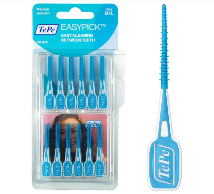 TePe EasyPick Dental Picks Blue M/L 60 Pack