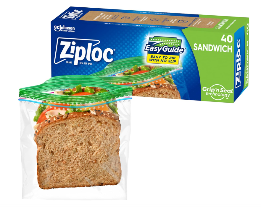 Ziploc Sandwich Bags with Grip 'n Seal Technology 40ct