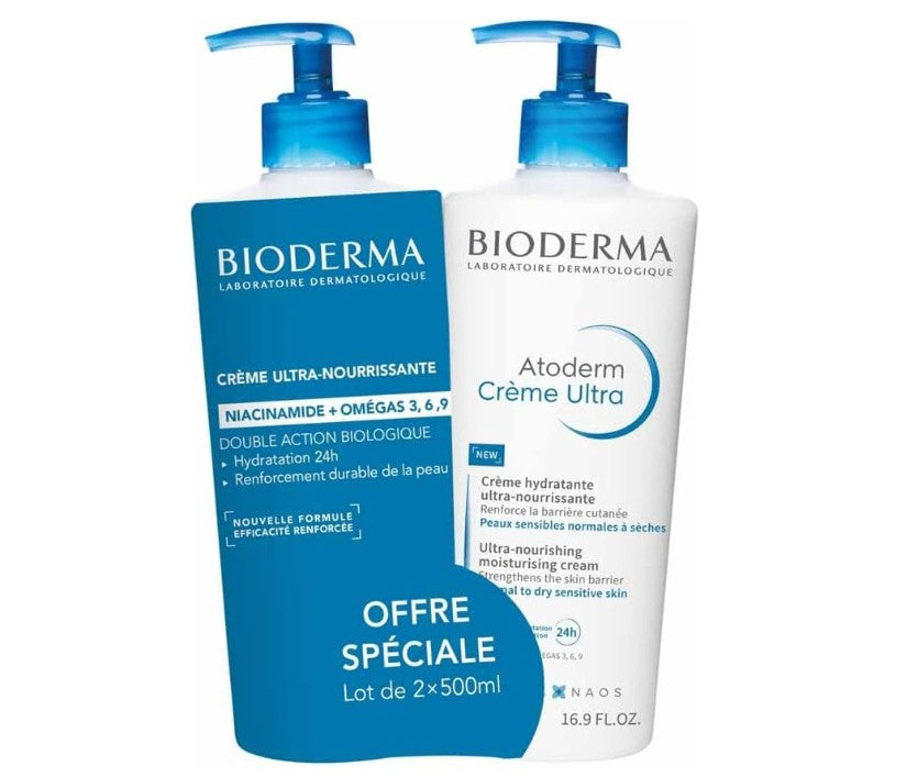 Bioderma Atoderm Ultra-Nourishing Cream Unscented 2 x 500ml