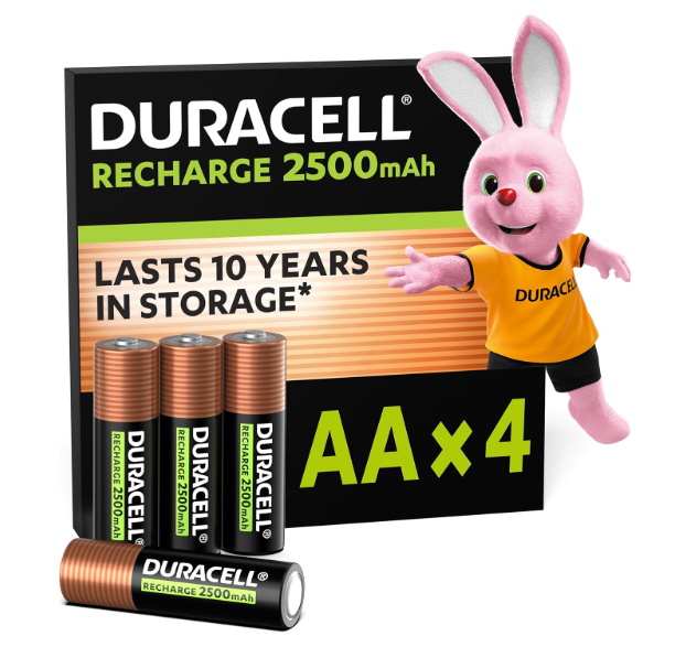 Duracell Rechargeable AA batteries pack of 4 batteries
