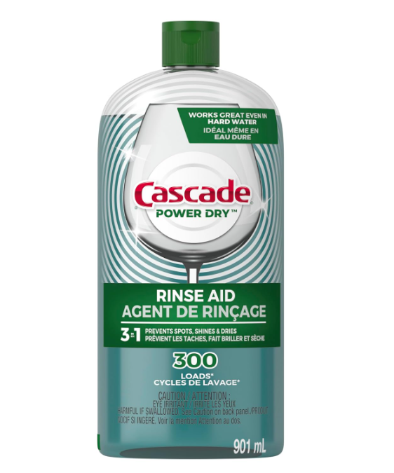 Cascade Rinse Aid Platinum, Dishwasher Rinse Agent, Regular Scent, 901ml