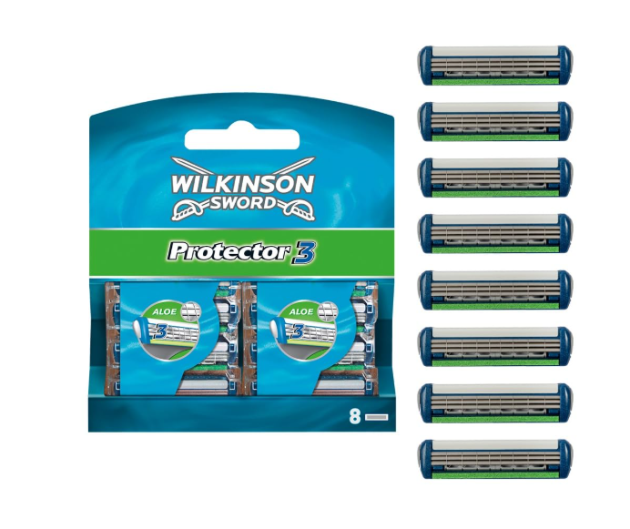Wilkinson Sword Protector 3 Men's Razor Blade Refills 8 Pack