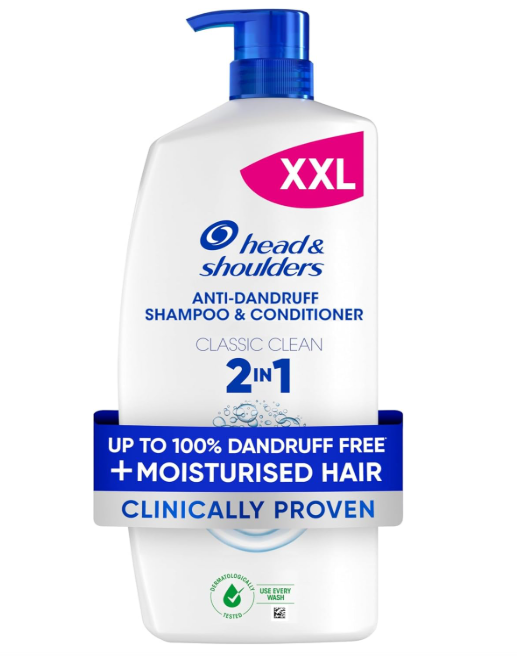 Head & Shoulders Classic Clean 2in1 Anti Dandruff Shampoo, 1000ml