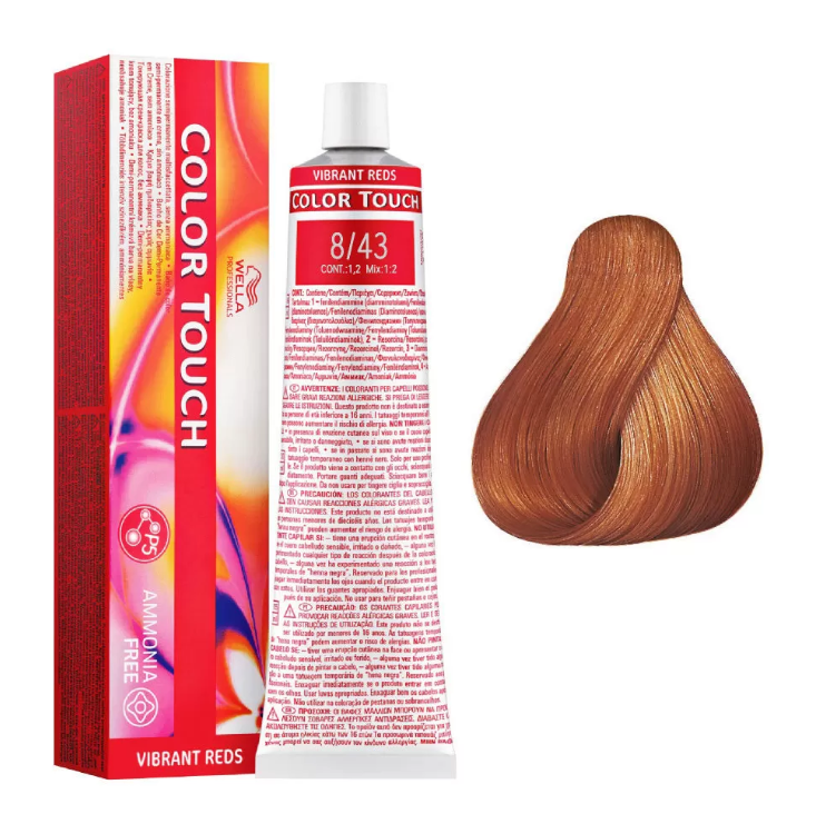 Wella Professionals Color Touch 8/43 Vibrant Reds Light Blonde Red Gold 60ml