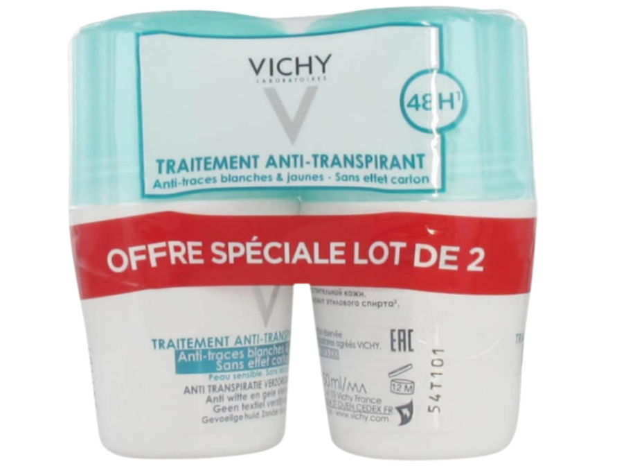 Vichy 48h Anti-Perspirant Treatment Deodorant 50ml – 2 Pack