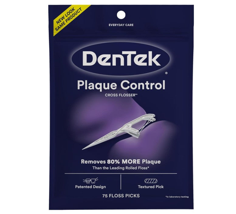 Dentek Plaque Control Cross Flosser 75pcs