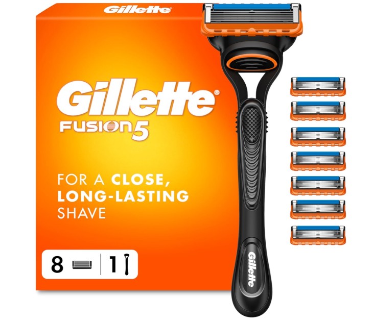 Gillette Fusion5 Men's Razor Kit (1 Razor Handle + 8 Blade Refills)
