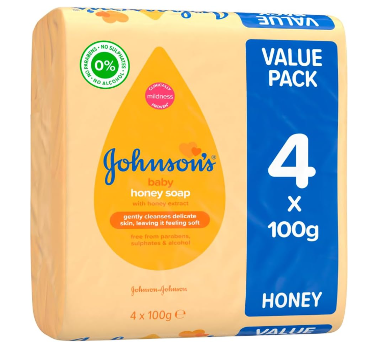 Johnson's Baby Soap with Honey 100g Pack of 4
