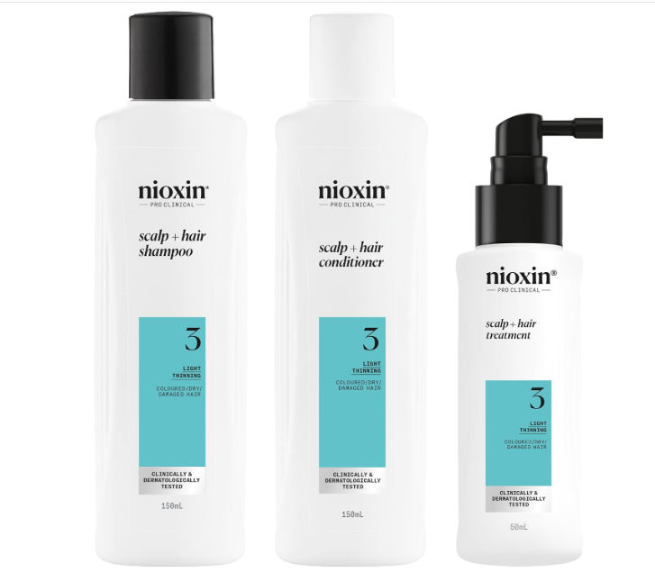 Nioxin System 3 Trial Kit – 150ml Shampoo + 150ml Conditioner + 40ml Treatment