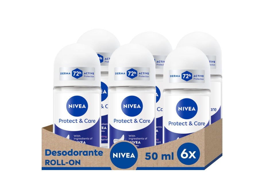 Nivea Protect &amp; Care Roll-On Deodorant 6 x 50ml