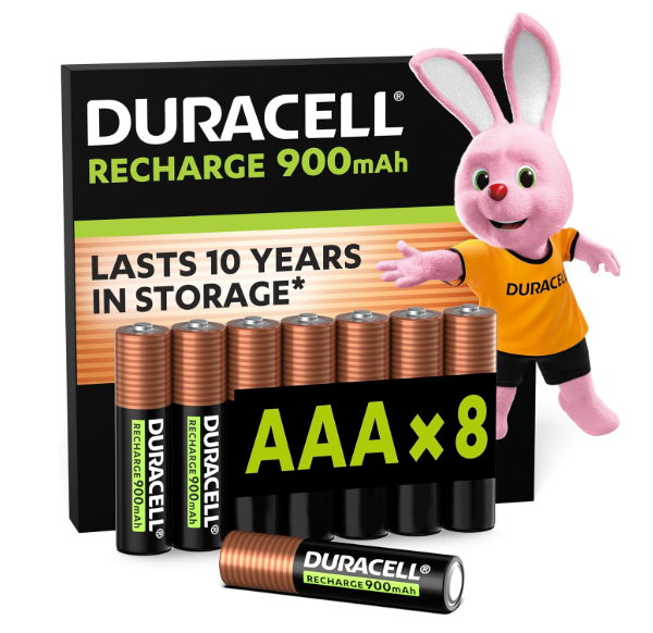 Duracell Rechargeable AAA batteries pack of 8 batteries
