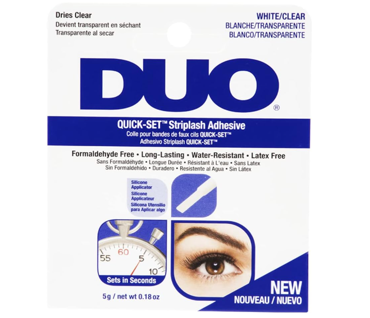 DUO Quick-Set Lash Glue Blue Striplash Adhesive White/Clear Latex Free 5g