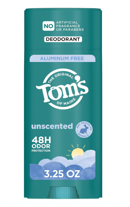 Tom's of Maine Unscented Natural Deodorant Stick 3.25g
