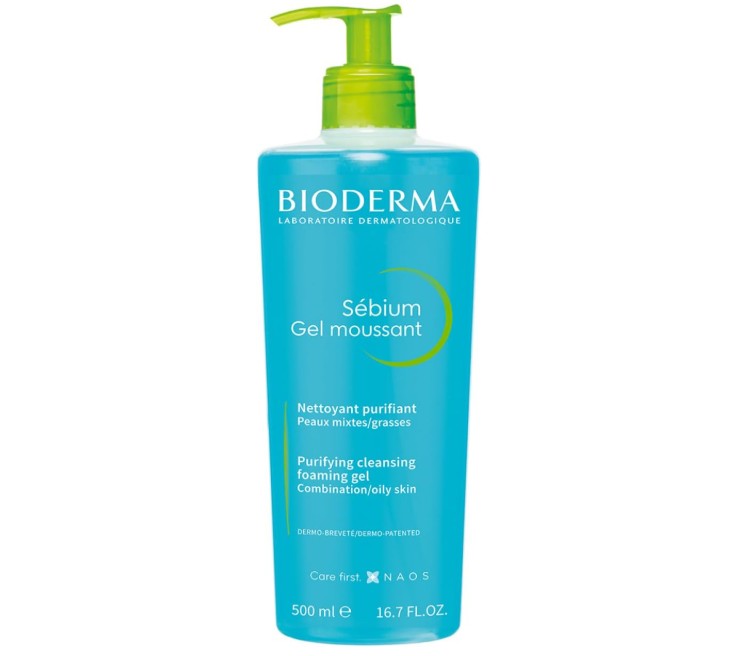 Bioderma Sébium Foaming Gel Ultra-Gentle Purifying Cleanser 500ml