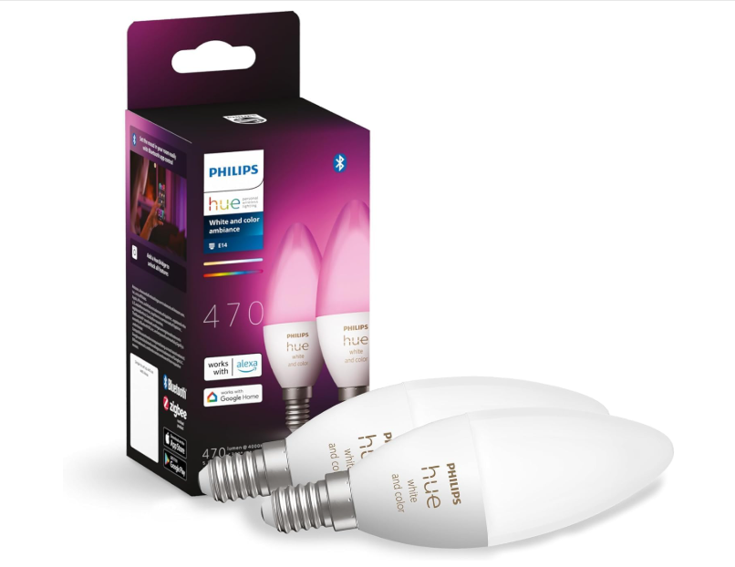 Philips Hue White & Color Ambiance E14 LED Lamp Pack of 2