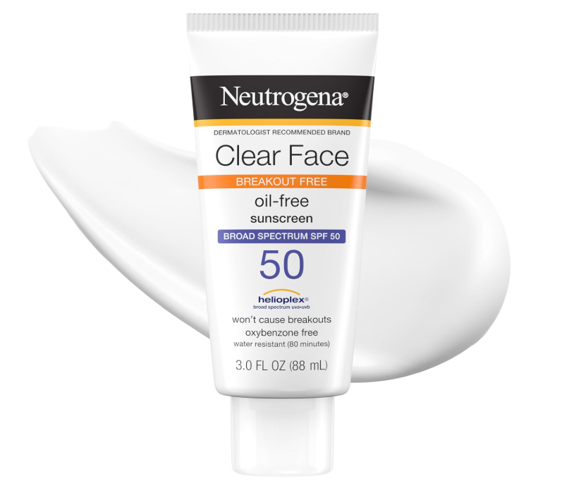 Neutrogena Clear Face Breakout Free Liquid Lotion Sunscreen SPF50 88ml
