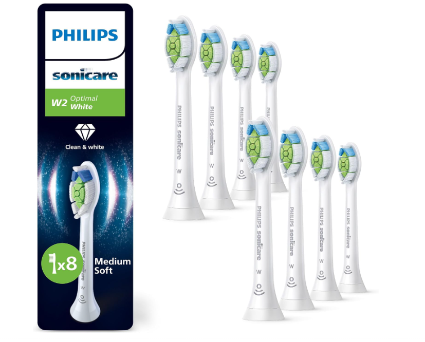 Philips Sonicare W2 Optimal White Genuine Replacement Toothbrush Heads 8 Pack White