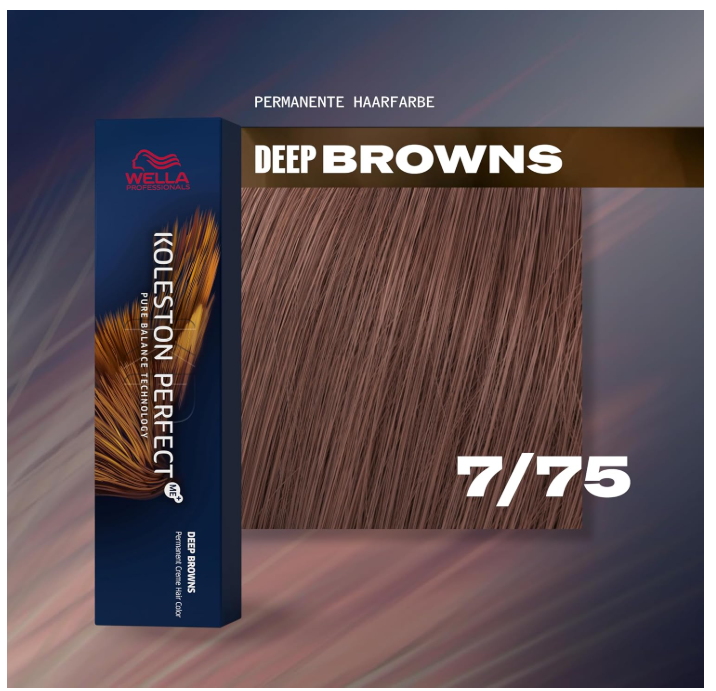 Wella Professionals Koleston Perfect Me+ 7/75 Medium Blonde Brown Mahogany 60ml