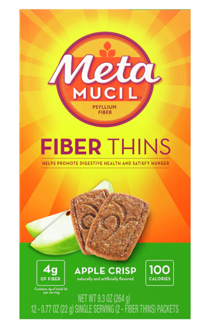 Metamucil MultiGrain Fiber Wafers Apple Crisp 12 Single Serve Packets