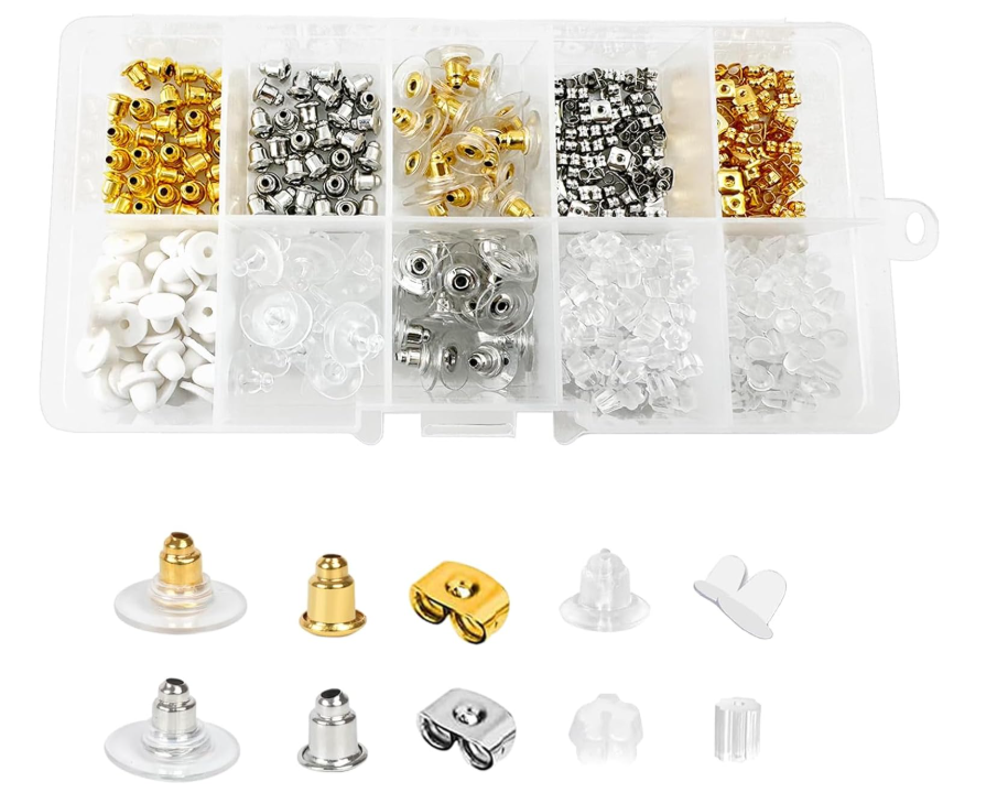 Fogcosy 450 Pcs Earring Backs with 10 Styles