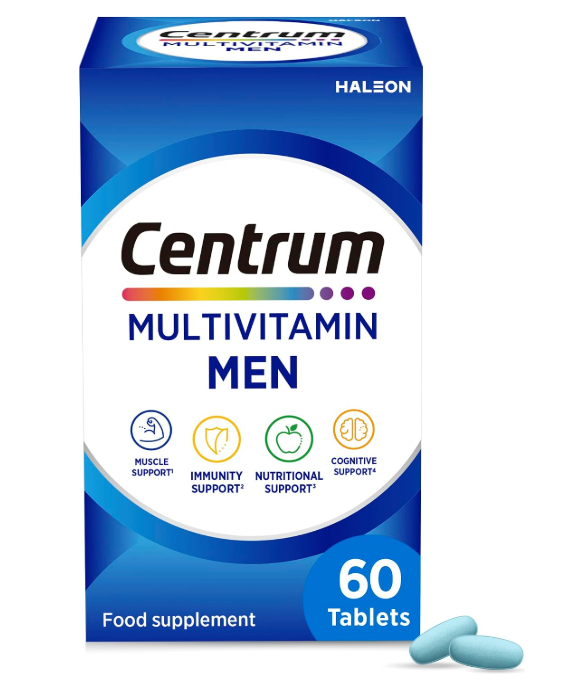 Centrum Men Multivitamin Tablets, 23 Nutrients, Vitamin D, 60 Pack