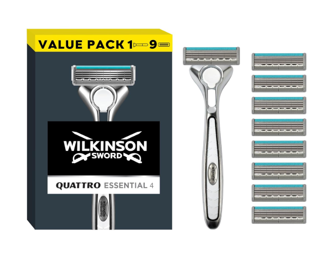 Wilkinson Sword Quattro Essential 4 Titanium Razor Blade Refills 8 Pack