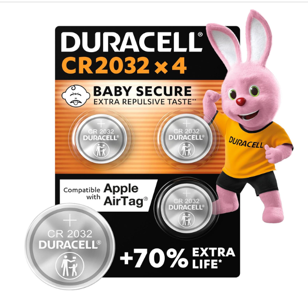 Duracell Lithium Button Batteries 3V Pack of 4