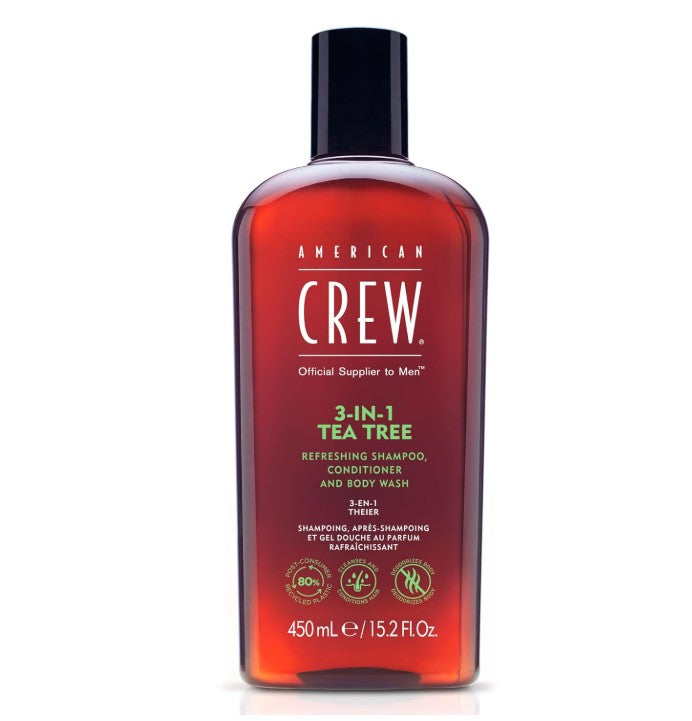 American Crew 3-in-1 Tea Tree Shampoo, Conditioner &amp; Body Wash 450ml