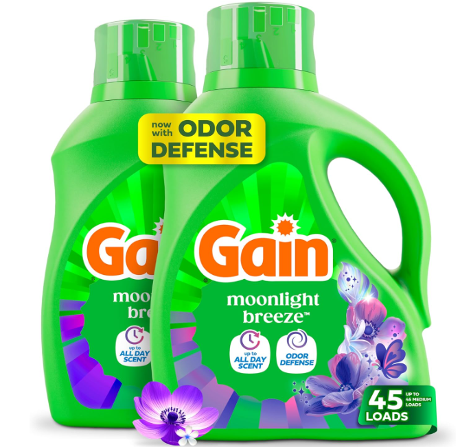 Gain Liquid Laundry Detergent Moonlight Breeze 1.92L 2pck