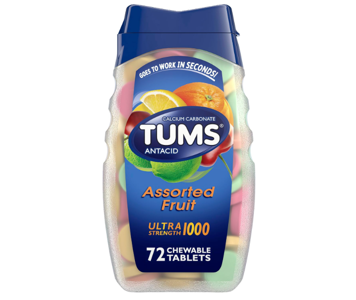 TUMS Antacid Ultra Maximum Strength Chewable Tablets, 72 Count