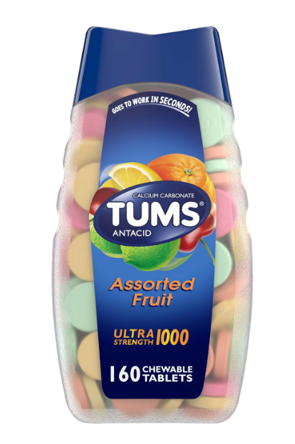 Tums Antacid Ultra Strength Assorted Fruit Antacid 160 Chewable Tablets