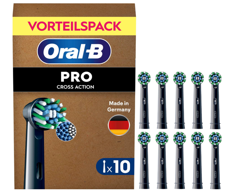 Oral-B Pro CrossAction Replacement Toothbrush Heads Black 10 Pack
