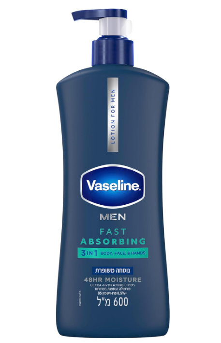 Vaseline Fast Absorbing 3in1 Men Lotion 600ml