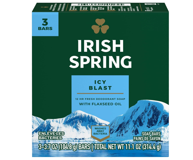 Colgate Irish Spring IcyBlast Cool Deodorant Soap 3 Bars