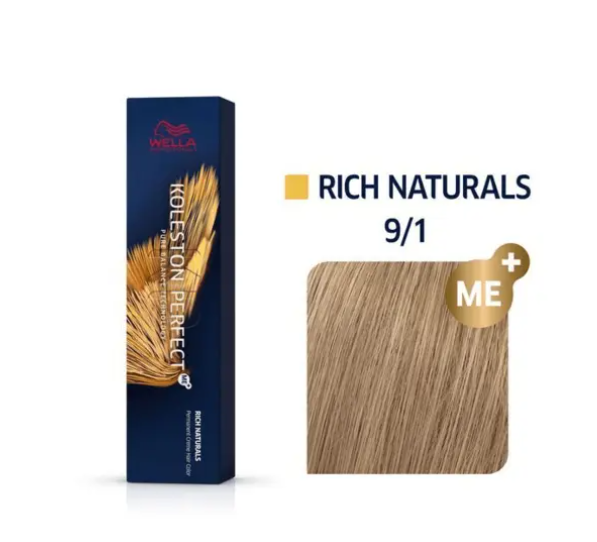 Wella Professionals Koleston Perfect Me 9/1 Light Blonde Ash 60ml 2 Pack